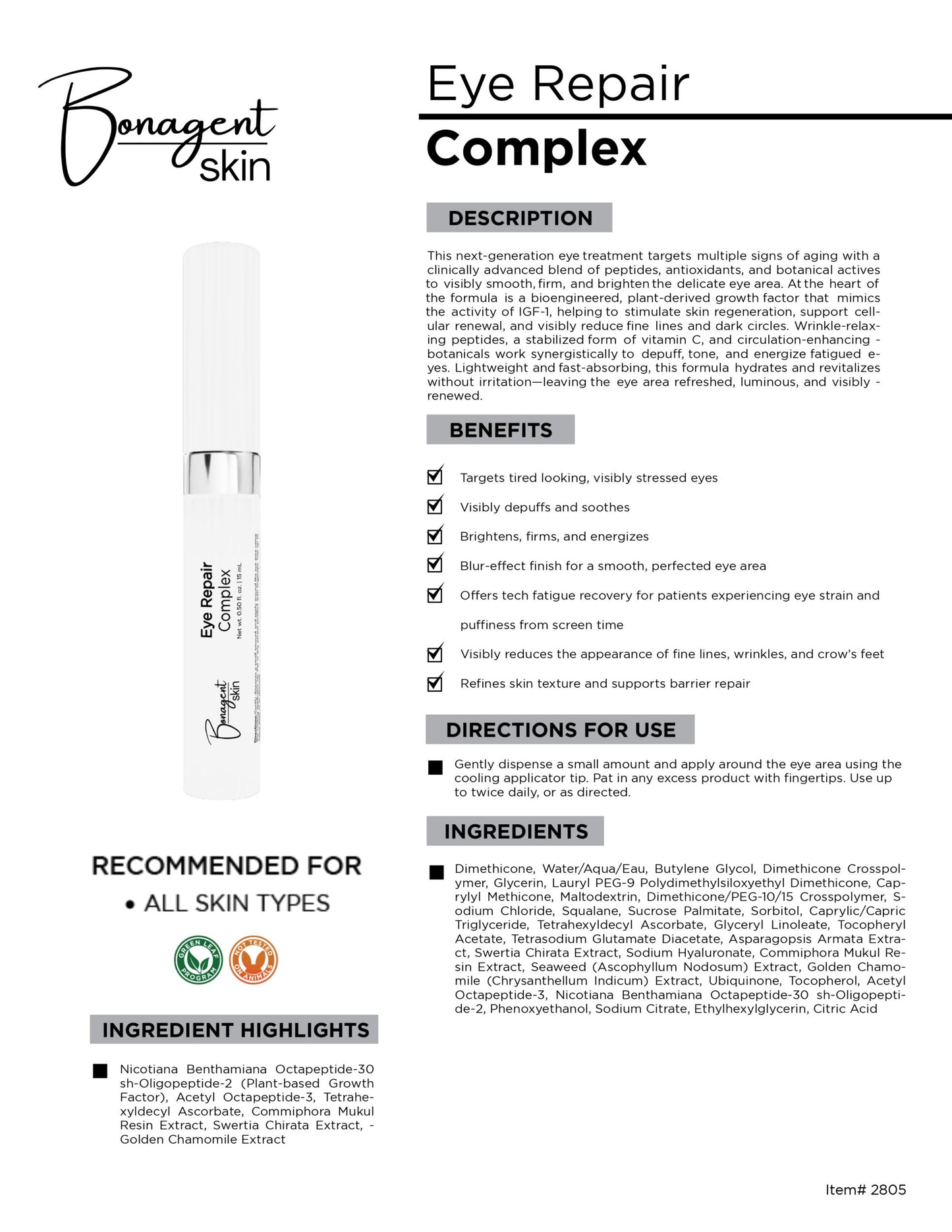 Eye Repair Complex by Bonagent Skin