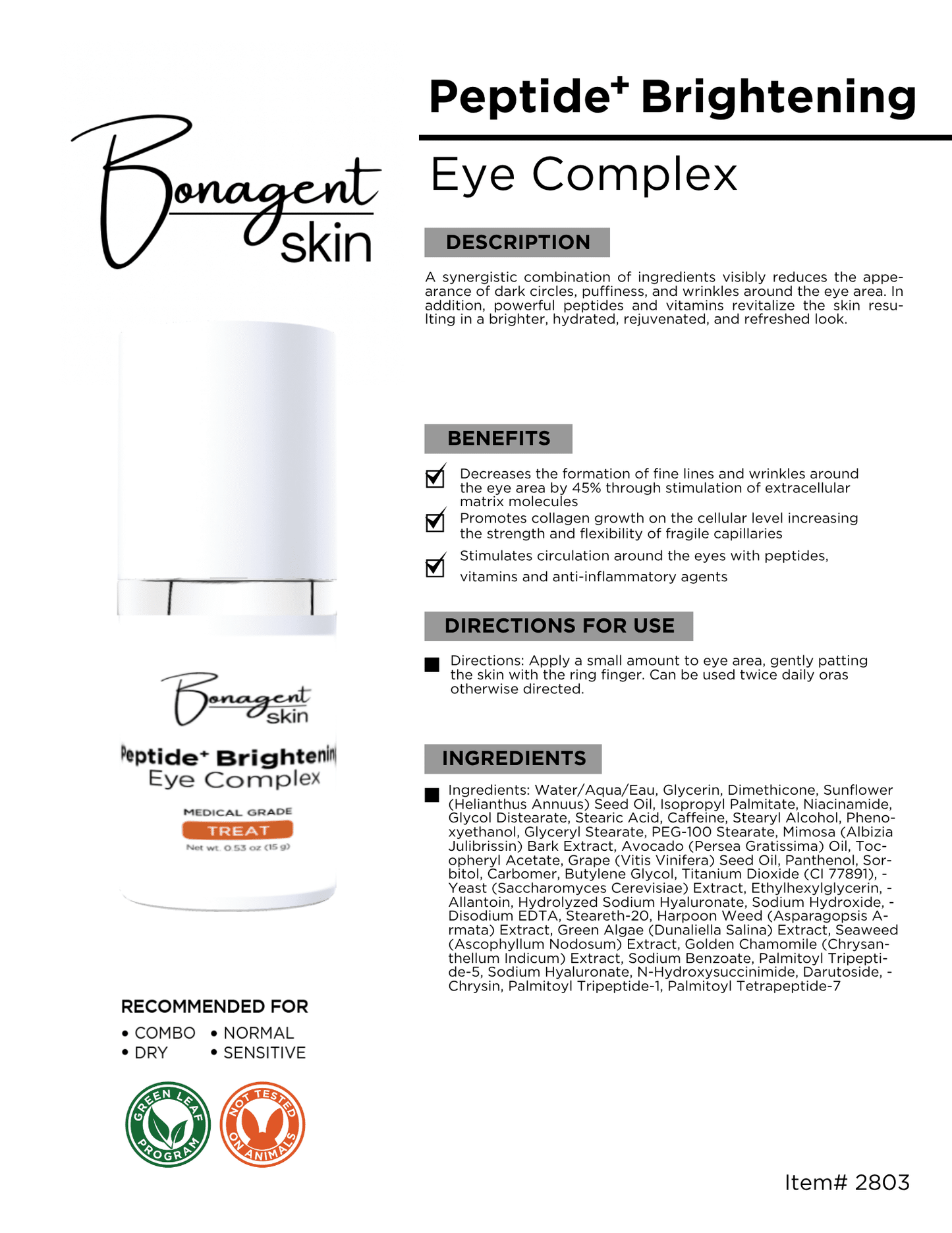Peptide Eye Complex by Bonagent Skin