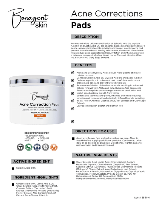 Acne Correction Pads by Bonagent Skin