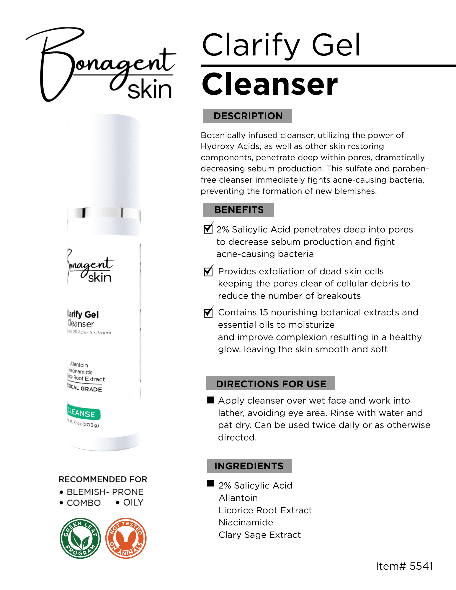 Clarify Gel Cleanser by Bonagent Skin