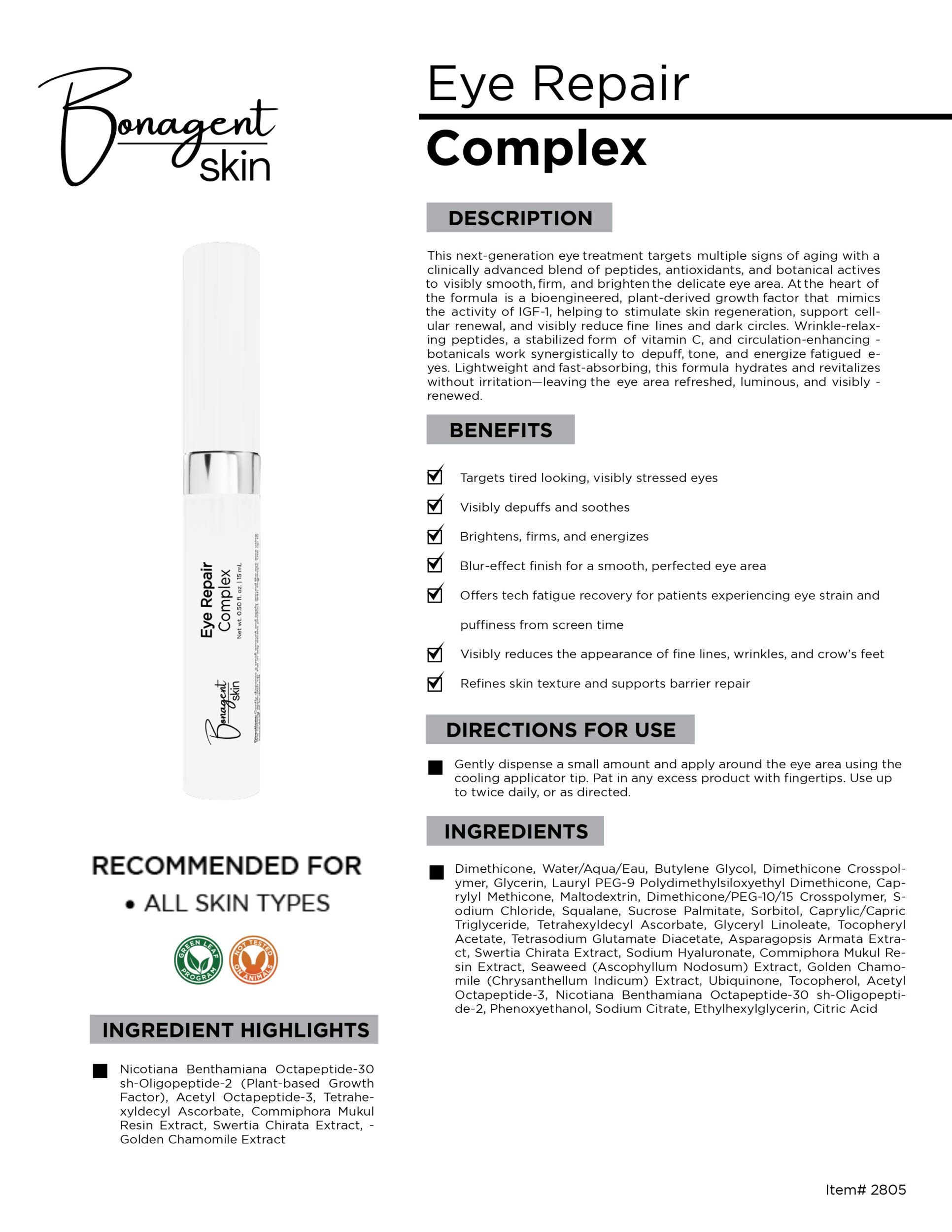 Eye Repair Complex by Bonagent Skin