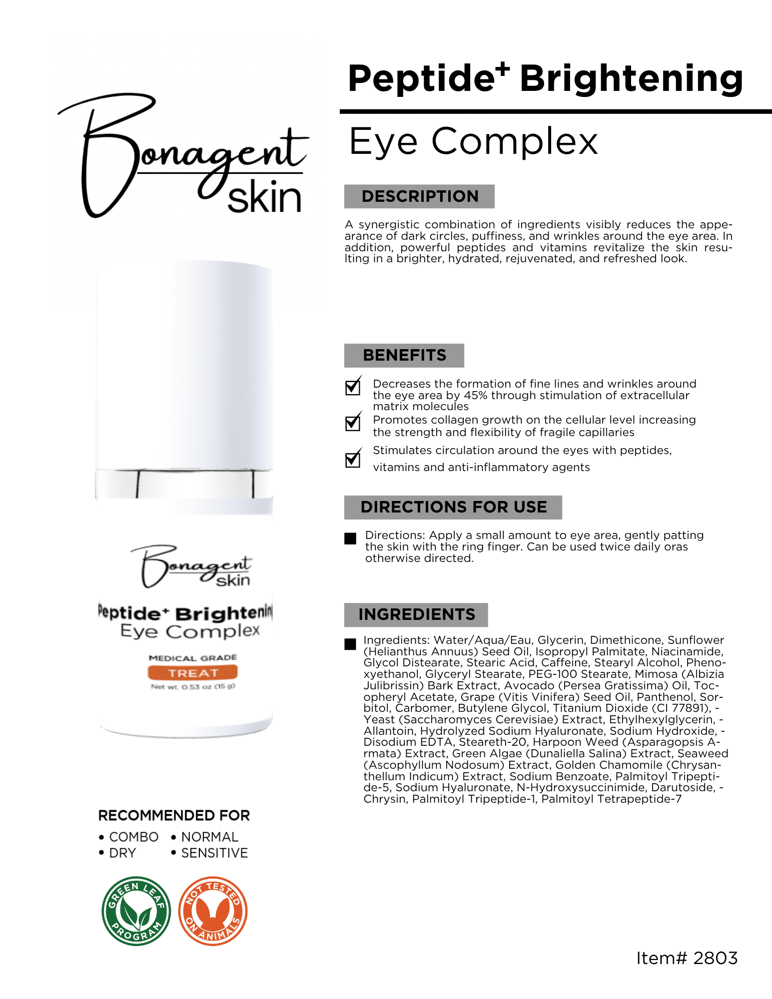 Peptide Eye Complex by Bonagent Skin