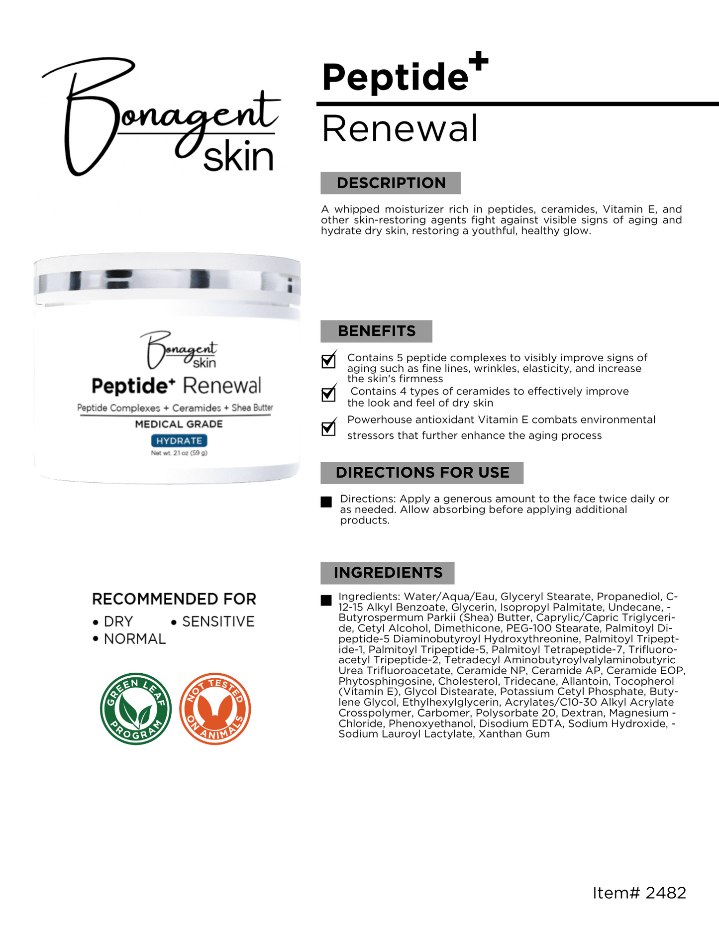 Peptide Renewal by Bonagent Skin