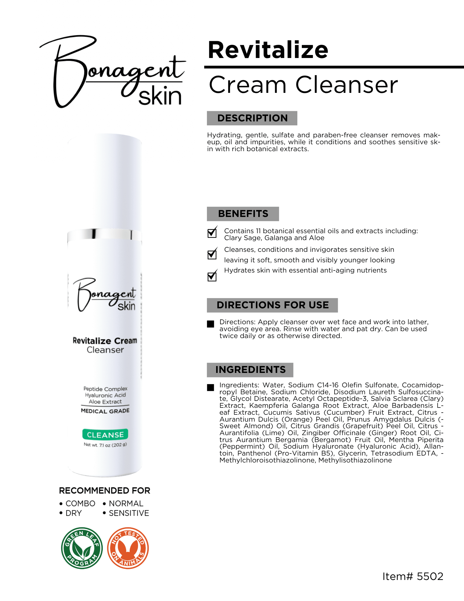 Revitalizing Cleanser by Bonagent Skin