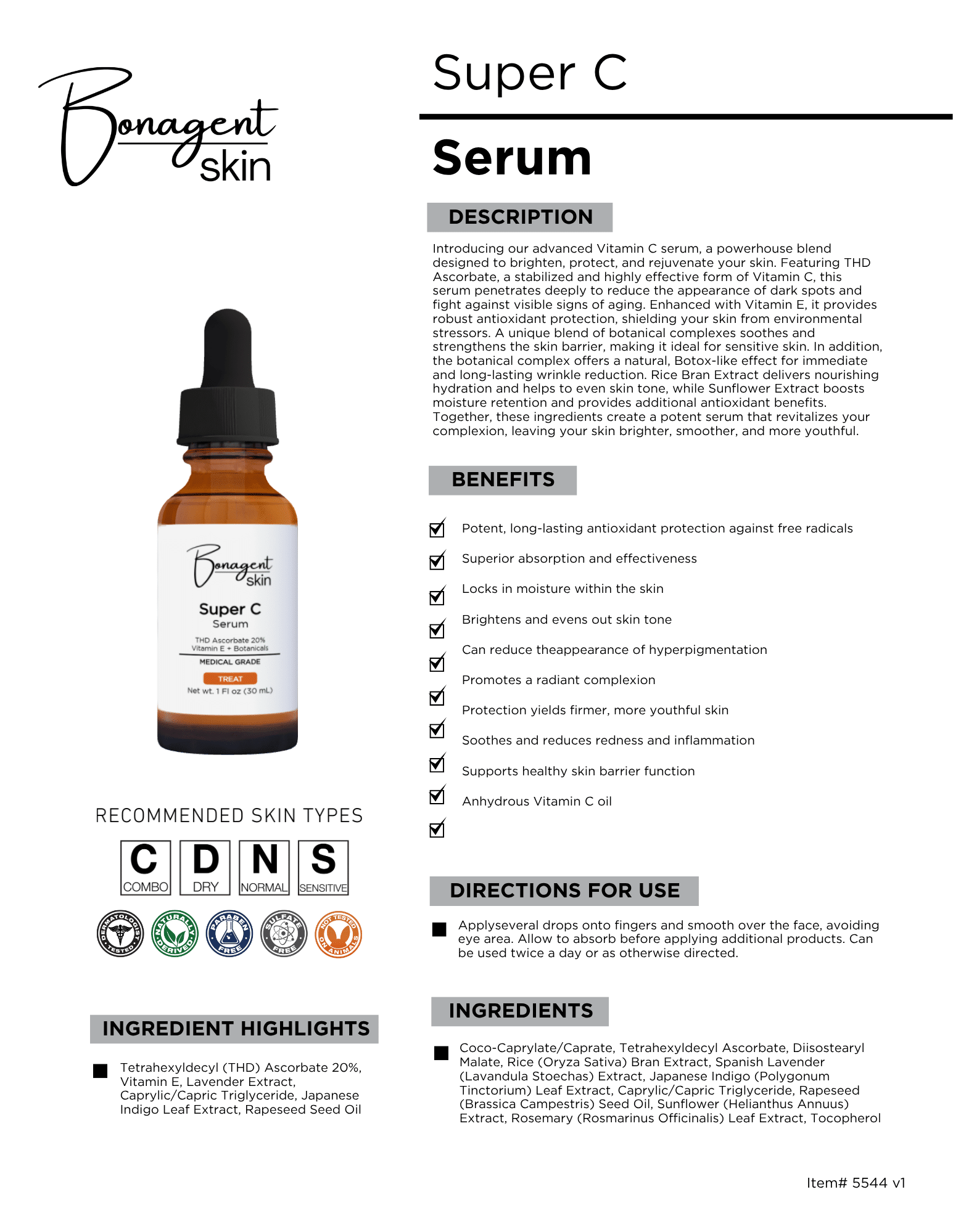 Super C Serum by Bonagent Skin